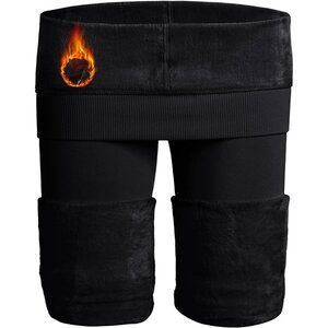 Winter Warm Fleece Lined Black Leggings Women Thick Thermal Velvet Tights Wear